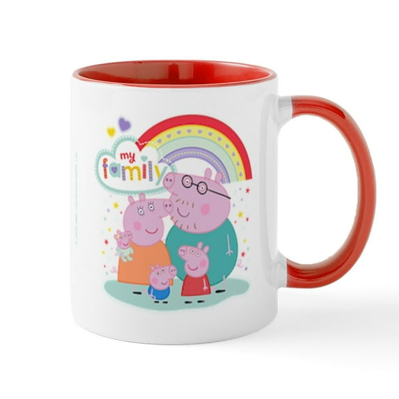 CafePress - Peppa Pig: My Family - 11 oz Ceramic Mug - Novelty Coffee Tea Cup