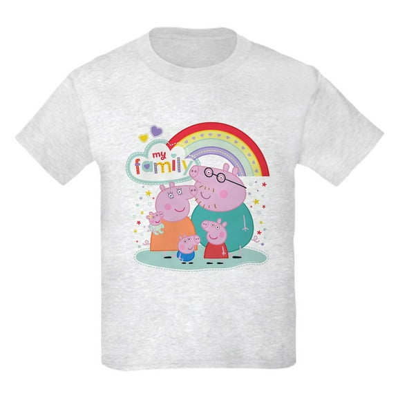 CafePress - Peppa Pig: My Family Kids T Shirt - Light Classic Kids Graphic, Short Sleeve T-Shirt, Sizes XS-XL
