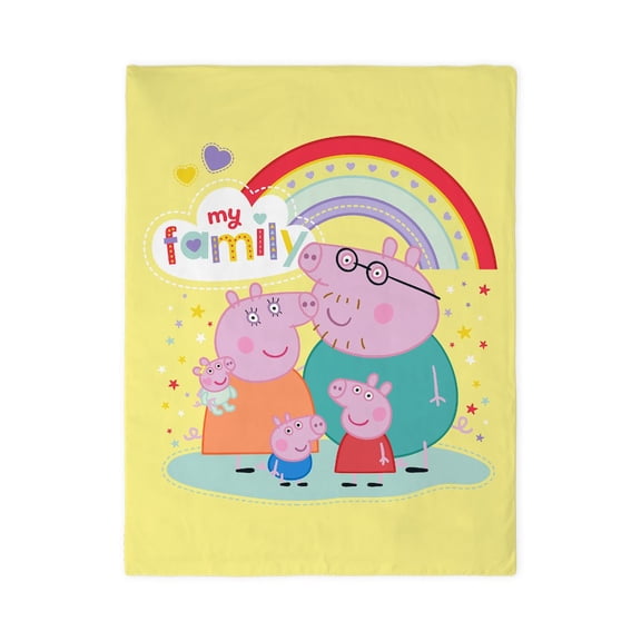 CafePress - Peppa Pig: My Family - Twin Duvet Cover, Printed Comforter Cover
