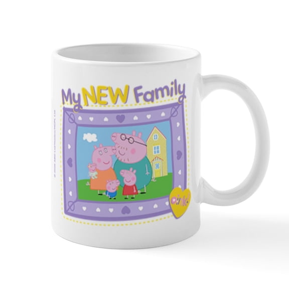 CafePress - Peppa Pig: My New Family - 11 oz Ceramic Mug - Novelty Coffee Tea Cup