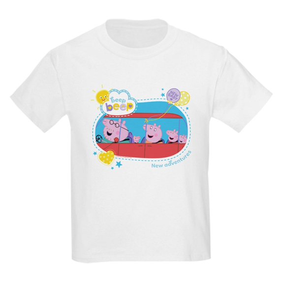CafePress - Peppa Pig: New Adventures Kids T Shirt - Light Classic Kids Graphic, Short Sleeve T-Shirt, Sizes XS-XL