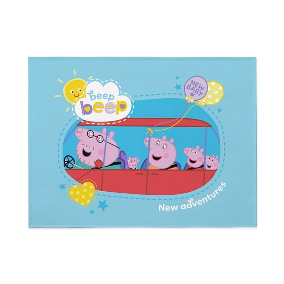 CafePress - Peppa Pig: New Adventures - Large Plush Fleece Throw Blanket, 80" L x 60" W