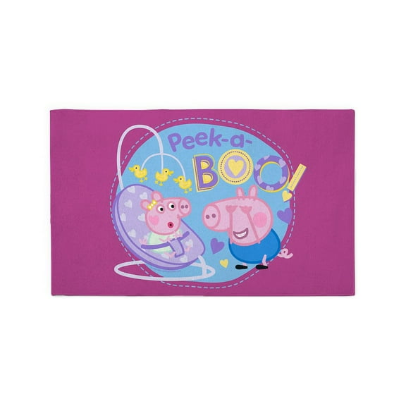 CafePress - Peppa Pig: Peek A BOO! - 3'x5' Decorative Area Rug, Fabric Throw Rug