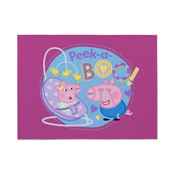 CafePress - Peppa Pig: Peek A BOO! - Large Plush Fleece Throw Blanket, 80" L x 60" W