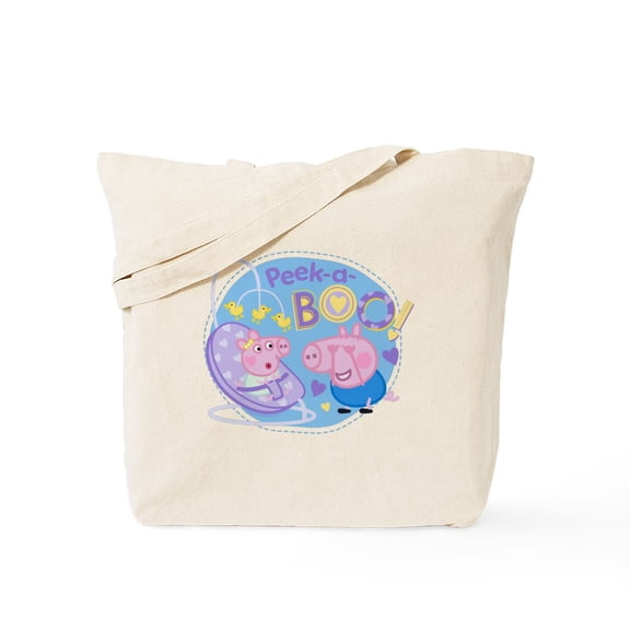 CafePress - Peppa Pig: Peek A BOO! - Unisex Canvas Tote Bag, Beige, 1-Piece