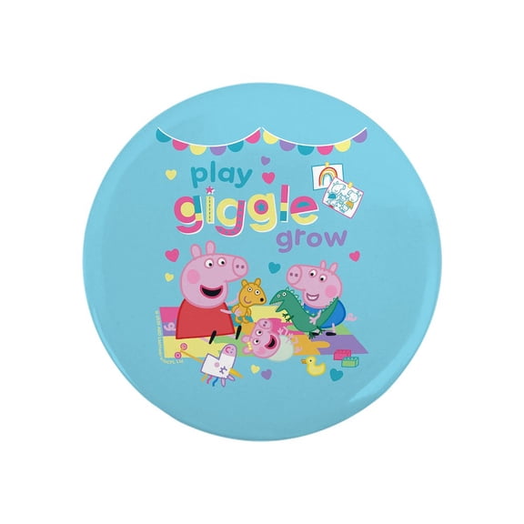 CafePress - Peppa Pig: Play Giggle Grow - 2.25" Round Magnet, Refrigerator Magnet, Button Magnet Style