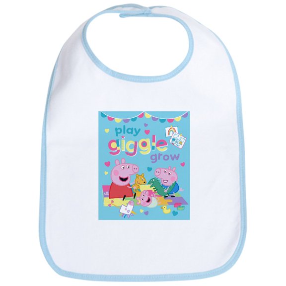 CafePress - Peppa Pig: Play Giggle Grow - Cute Cotton Cloth Baby Bib, Toddler Bib