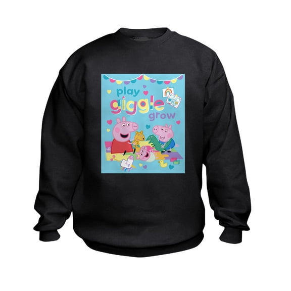 CafePress - Peppa Pig: Play Giggle Grow - Kids Sweatshirt, Youth Crew Neck Sweatshirt