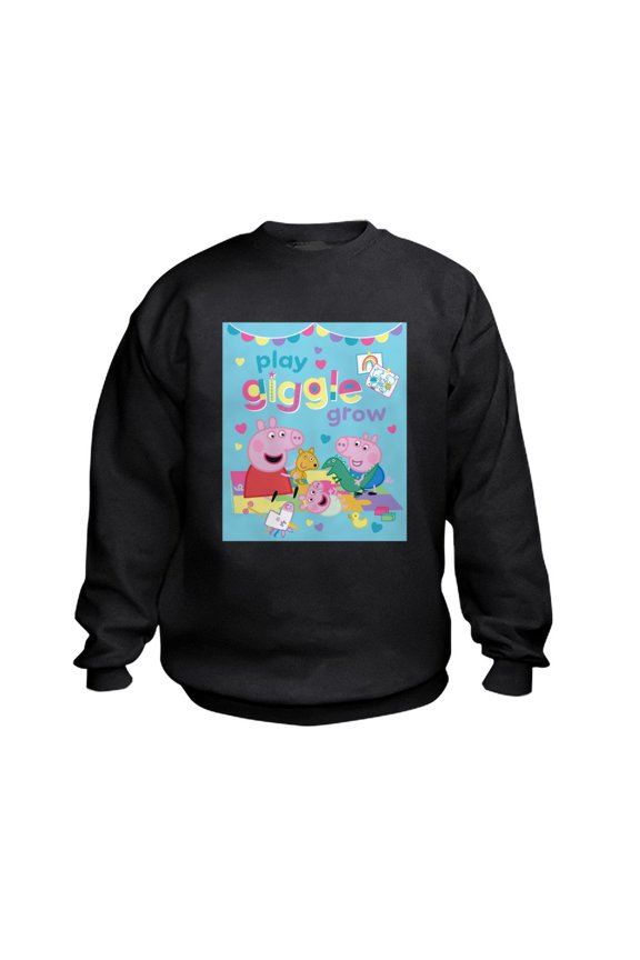 - Peppa Pig: Play Giggle Grow - Kids Sweatshirt, Youth Crew Neck Sweatshirt