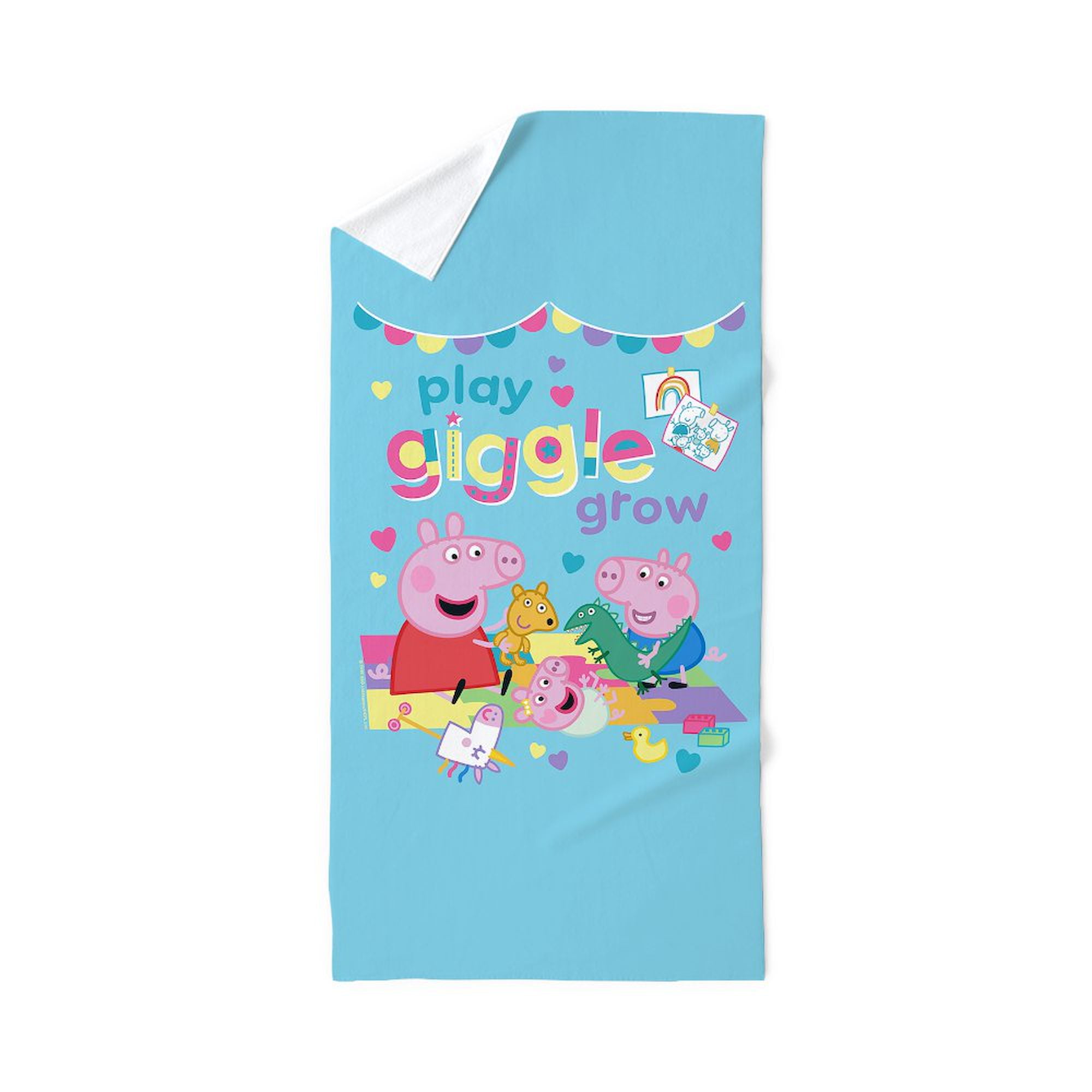 CafePress - Peppa Pig: Play Giggle Grow - Large Beach Towel, Soft 30"x60" Towel with Unique Design