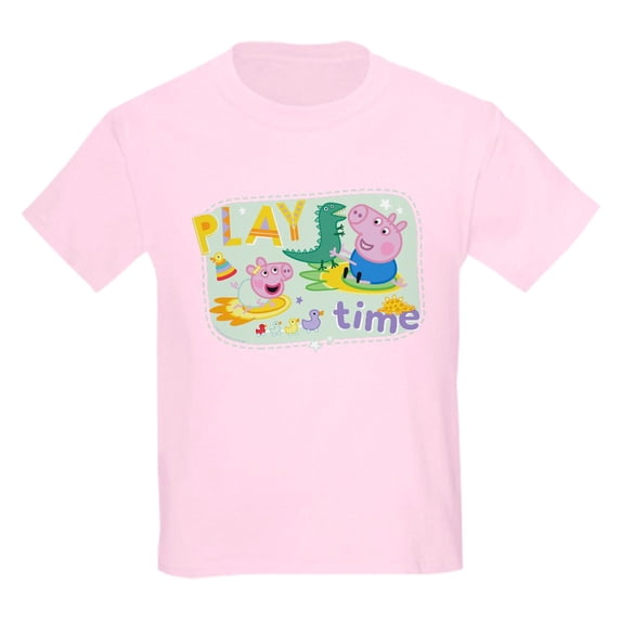 CafePress - Peppa Pig: Play Time Kids T Shirt - Light Classic Kids Graphic, Short Sleeve T-Shirt, Sizes XS-XL