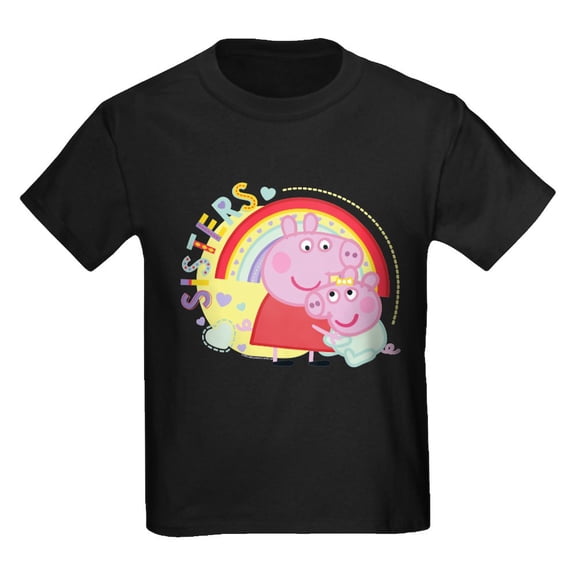 CafePress - Peppa Pig: Sisters Kids T Shirt - Dark T-Shirt Kids XS-XL