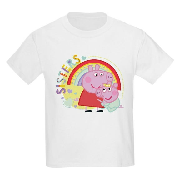 CafePress - Peppa Pig: Sisters Kids T Shirt - Light Classic Kids Graphic, Short Sleeve T-Shirt, Sizes XS-XL