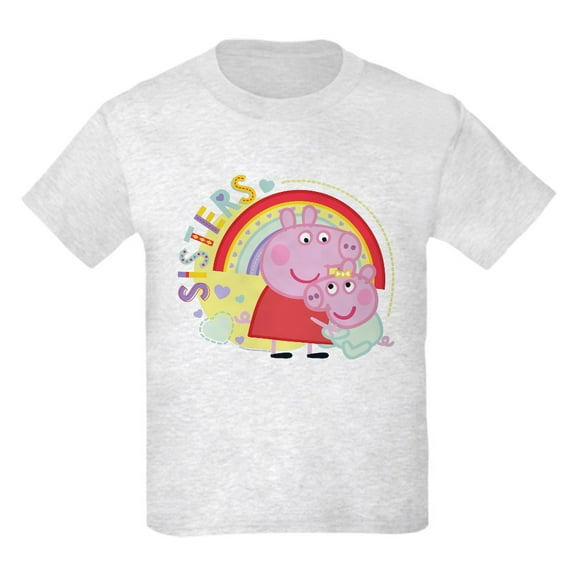 CafePress - Peppa Pig: Sisters Kids T Shirt - Light Classic Kids Graphic, Short Sleeve T-Shirt, Sizes XS-XL