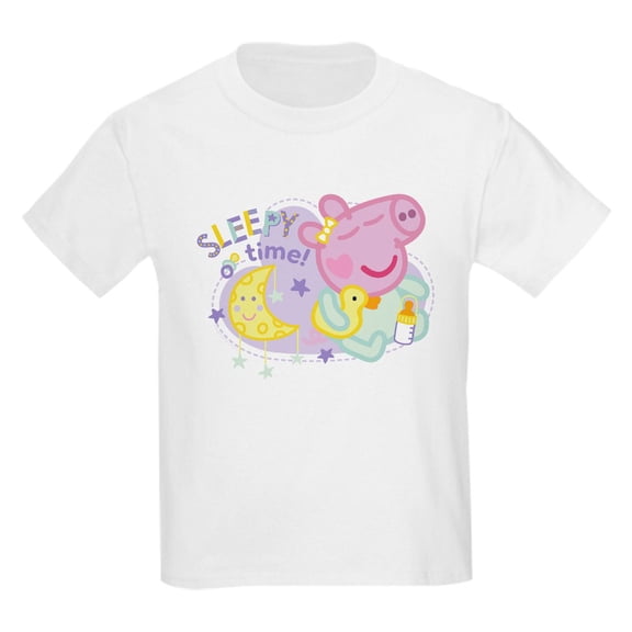 CafePress - Peppa Pig: Sleepy Time! Kids T Shirt - Light Classic Kids Graphic, Short Sleeve T-Shirt, Sizes XS-XL