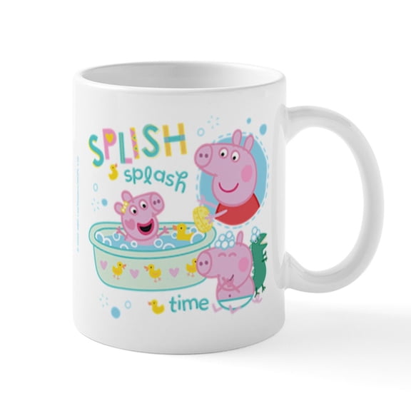 CafePress - Peppa Pig: Splish Splash - 11 oz Ceramic Mug - Novelty Coffee Tea Cup