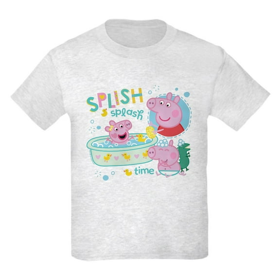 CafePress - Peppa Pig: Splish Splash Kids T Shirt - Light Classic Kids Graphic, Short Sleeve T-Shirt, Sizes XS-XL