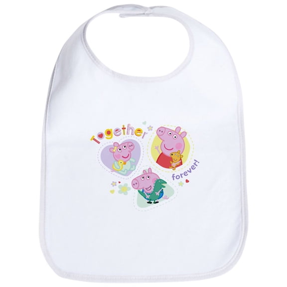 CafePress - Peppa Pig: Together Forever! - Cute Cotton Cloth Baby Bib, Toddler Bib