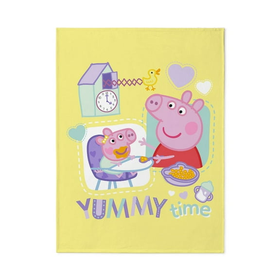 CafePress - Peppa Pig: Yummy Time - Large Plush Fleece Throw Blanket, 80" L x 60" W