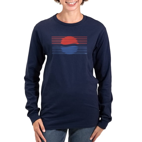 CafePress - Pepsi 90S Lines Women's Long Sleeve Dark T Shirt - Women's Long Sleeve Graphic Tee Casual Fit