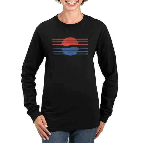 CafePress - Pepsi 90S Lines Women's Long Sleeve Dark T Shirt - Women's Long Sleeve Graphic Tee Casual Fit