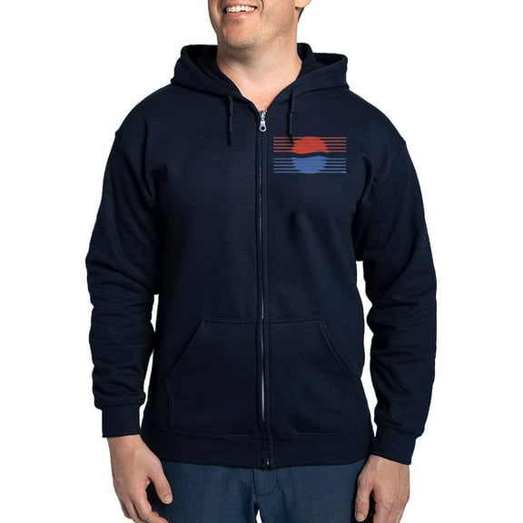 CafePress - Pepsi 90S Lines Zip Hoodie (Dark) - Zip Hoodie, Classic Hooded Sweatshirt with Metal Zipper