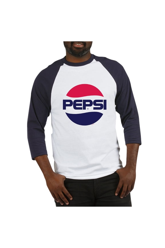 - Pepsi 90S Logo Baseball Tee - Cotton Baseball Jersey, 3/4 Raglan Sleeve Shirt