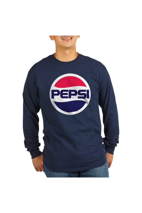 - Pepsi 90S Logo Long Sleeve Dark T Shirt - Long Sleeve Dark T-Shirt