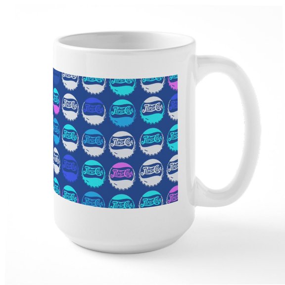 CafePress - Pepsi Bottle Cap Mugs - 15 oz Ceramic Large White Novelty Mug