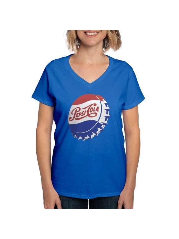 - Pepsi Bottle Cap Women's V Neck Dark T Shirt - Women's V-Neck Dark T-Shirt
