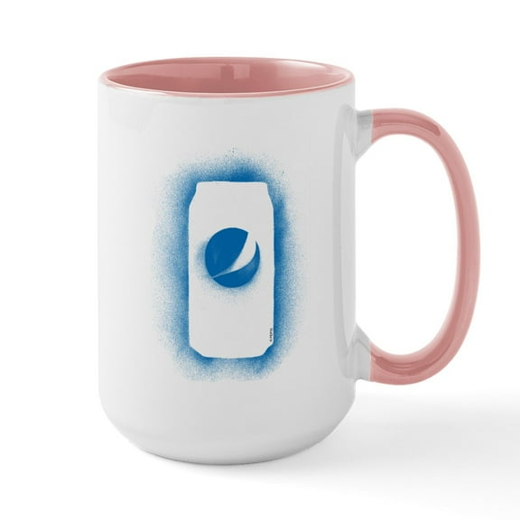 CafePress - Pepsi Can Outline - 15 oz Ceramic Large White Novelty Mug
