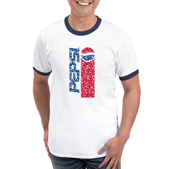 CafePress - Pepsi Flashback Bubbles Men's Ringer T Shirt - 100% Cotton Ringed T-Shirt