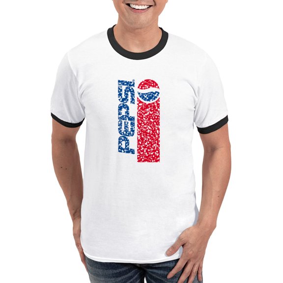 CafePress - Pepsi Flashback Bubbles Men's Ringer T Shirt - 100% Cotton Ringed T-Shirt