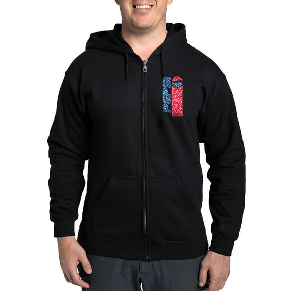 CafePress - Pepsi Flashback Bubbles Zip Hoodie (Dark) - Zip Hoodie, Classic Hooded Sweatshirt with Metal Zipper