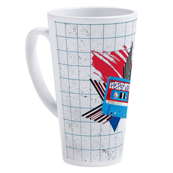 CafePress - Pepsi Flashback Cassette - 17 Oz White Ceramic Latte Mug