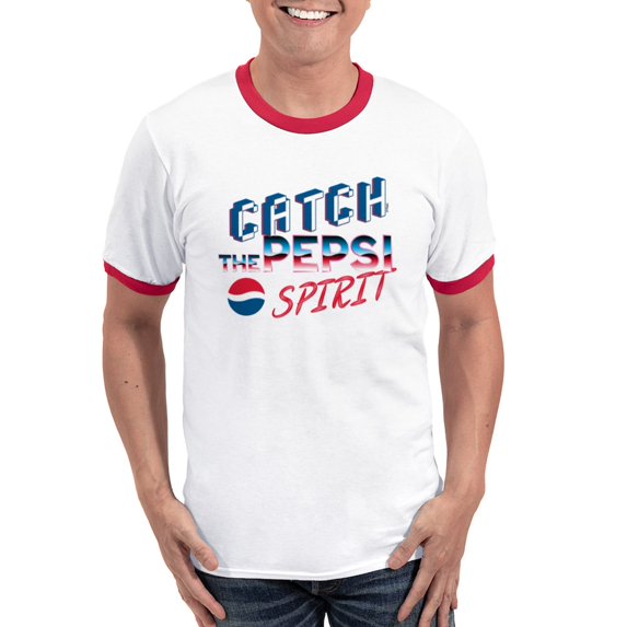 CafePress - Pepsi Flashback Spirit T Shirt - 100% Cotton Ringed T-Shirt