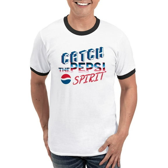 CafePress - Pepsi Flashback Spirit T Shirt - 100% Cotton Ringed T-Shirt