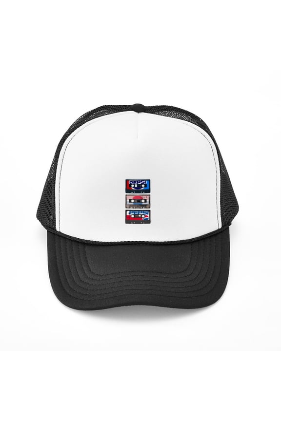 - Pepsi Flashback Tapes - Adjustable Unisex Printed Trucker Hat with Mesh Back