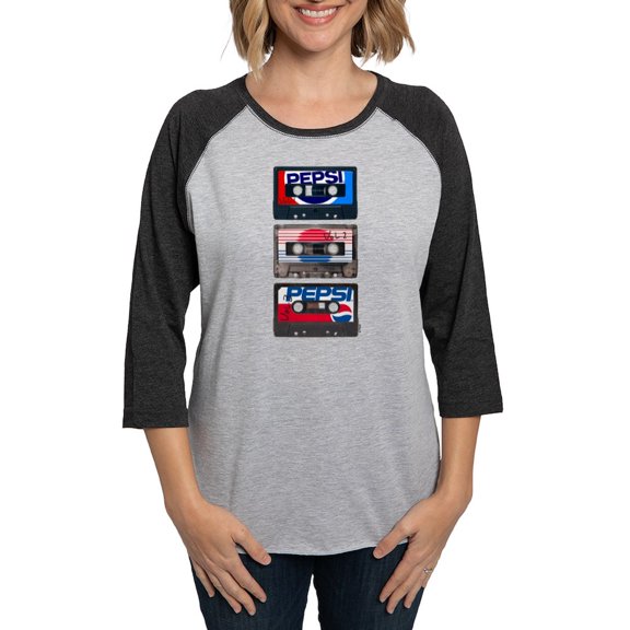 CafePress - Pepsi Flashback Tapes - Womens Baseball Tee