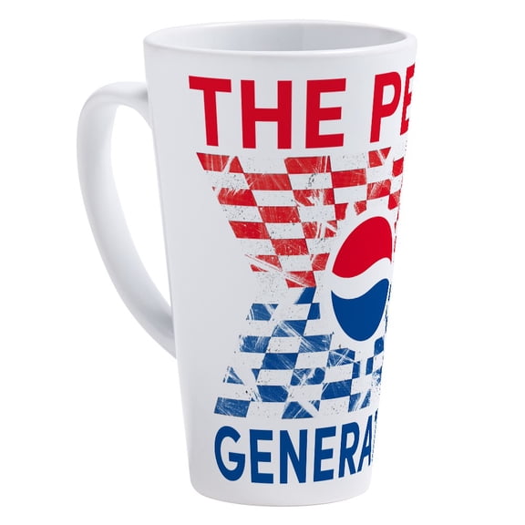 CafePress - Pepsi Generation Checkered - 17 Oz White Ceramic Latte Mug