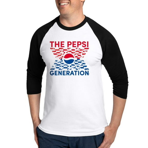 CafePress - Pepsi Generation Checkered Baseball Tee - Cotton Baseball Jersey, 3/4 Raglan Sleeve Shirt