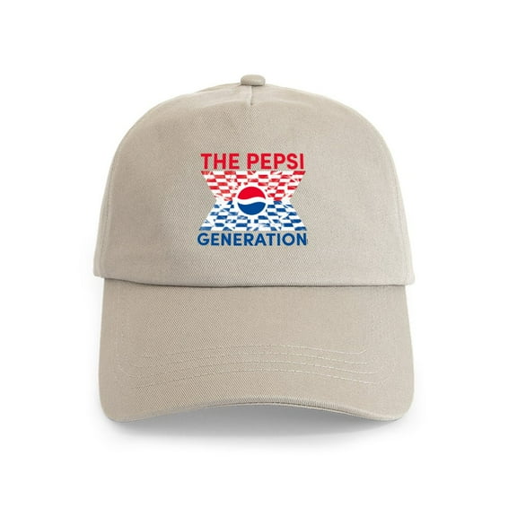 CafePress - Pepsi Generation Checkered Cap - Adjustable 100% Brushed Unisex Casual Cotton Baseball Cap, Beige, 1