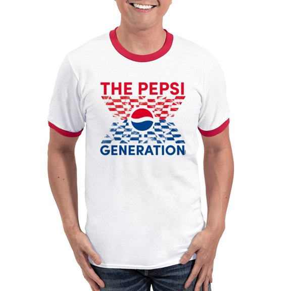 CafePress - Pepsi Generation Checkered Ringer T - 100% Cotton Ringed T-Shirt