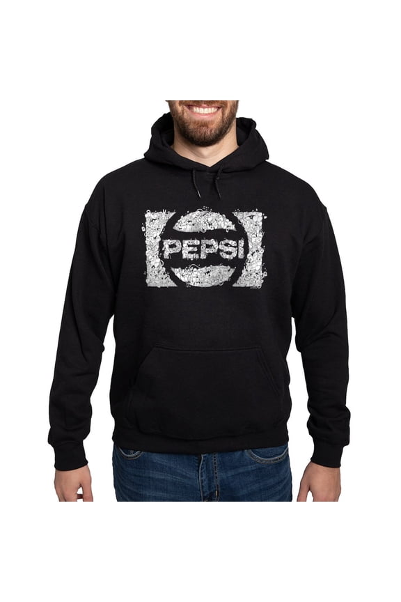 - Pepsi Logo Doodle Hoodie (Dark) - Pullover Hoodie, Classic, Comfortable Hooded Sweatshirt