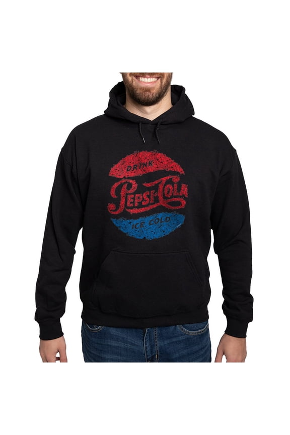 - Pepsi Logo Doodle Hoodie (Dark) - Pullover Hoodie, Classic, Comfortable Hooded Sweatshirt
