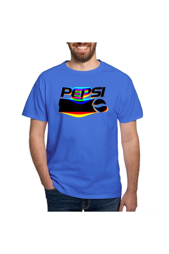 - Pepsi Logo Glitch White T Shirt - Men's Classic Graphic Cotton T-Shirt