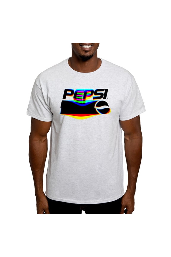 - Pepsi Logo Glitch White T Shirt - Men's Classic Graphic T-Shirt