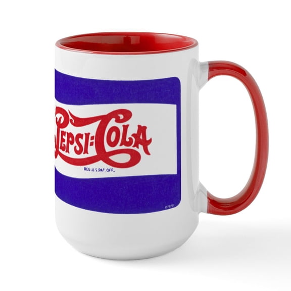 CafePress - Pepsi Logo Mugs - 15 oz Ceramic Large White Nolvety Mug