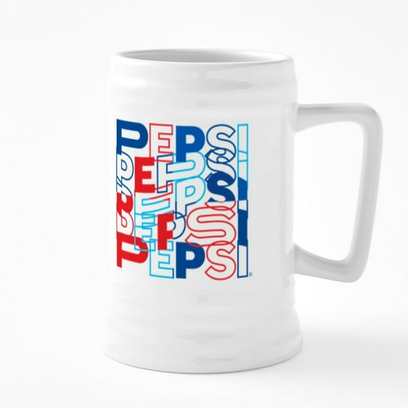 CafePress - Pepsi Varied Letters - 25 Ounce Ceramic White Beer Stein Mug
