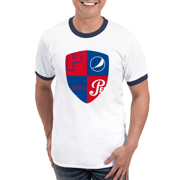 CafePress - Pepsi Varsity Badge 7 Ringer T - 100% Cotton Ringed T-Shirt